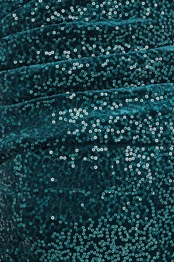 Jumpsuits^* Sequin Velvet Bardot Jumpsuit Green Emerald