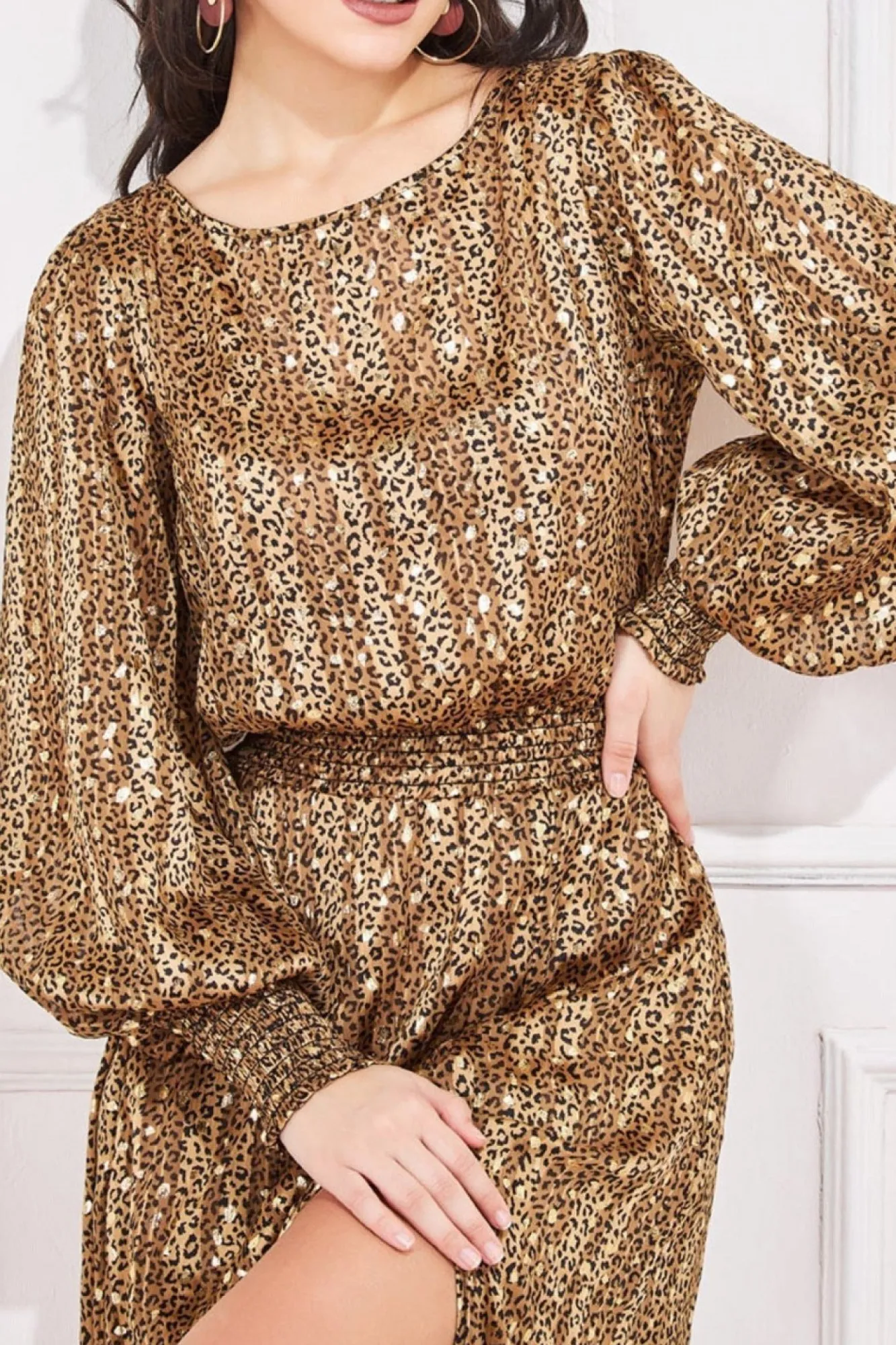 Maxi Dresses^* Shirred Waist Chiffon Printed Maxi - Leopard Print Leopardprint