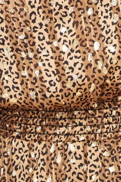 Maxi Dresses^* Shirred Waist Chiffon Printed Maxi - Leopard Print Leopardprint