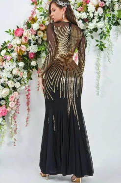 Maxi Dresses^* Shooting Star Sequin Maxi Dress Gold