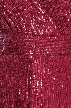 Jumpsuits^* Stripe Sequin Jumpsuit Wine