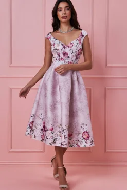 Midi Dresses^* Sweetheart Floral Midi Dress Blush