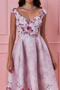 Midi Dresses^* Sweetheart Floral Midi Dress Blush
