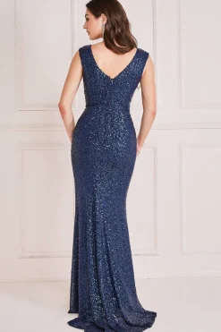 Maxi Dresses^* Twisted Front Sequin Maxi Navy