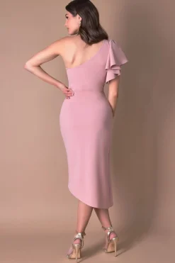 Midi Dresses^* Waterfall Sleeve Wrap Midi Dress Blush