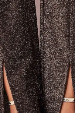 Trousers^* Wide Leg Lurex Trouser Bronze
