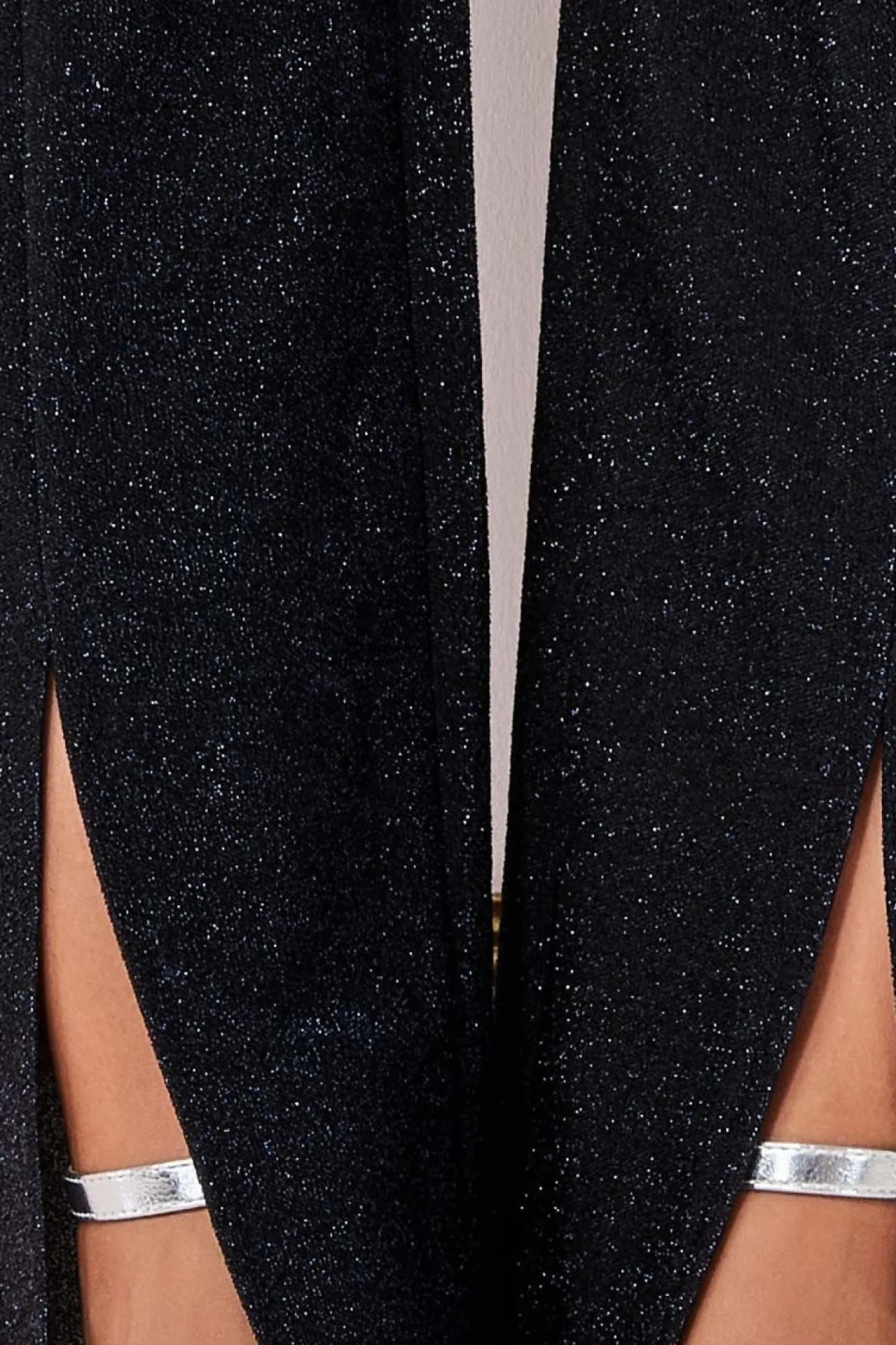 Trousers^* Wide Leg Lurex Trouser Navy
