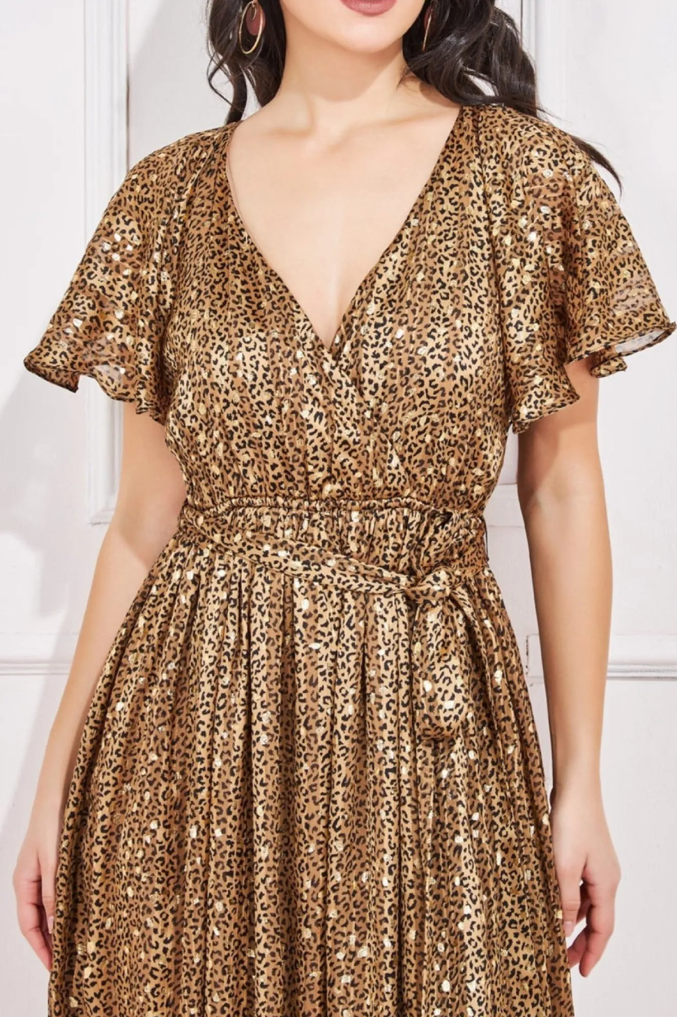 Maxi Dresses^* Wrap Printed Chiffon Maxi Dress - Animal Print Leopardprint