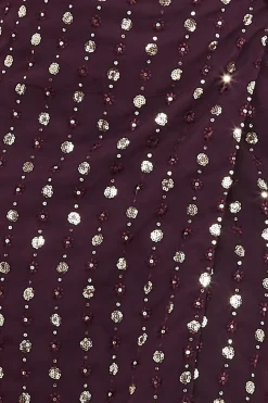 Blouses^* Wrap Sequin Top With Cami Wine