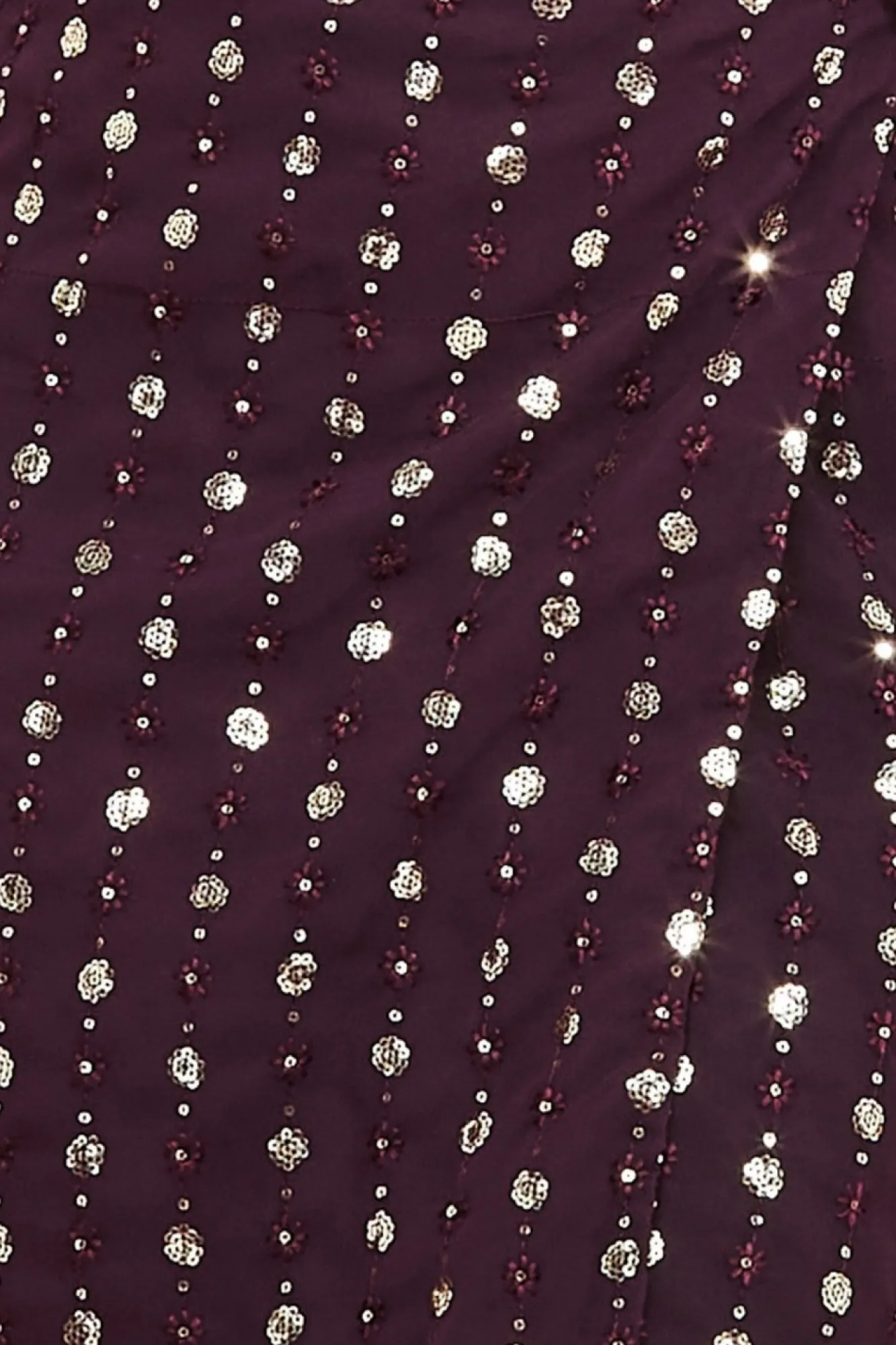 Blouses^* Wrap Sequin Top With Cami Wine