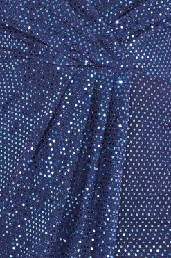 Maxi Dresses^* Wrap Style Front Split Metallic Maxi Dress Navy