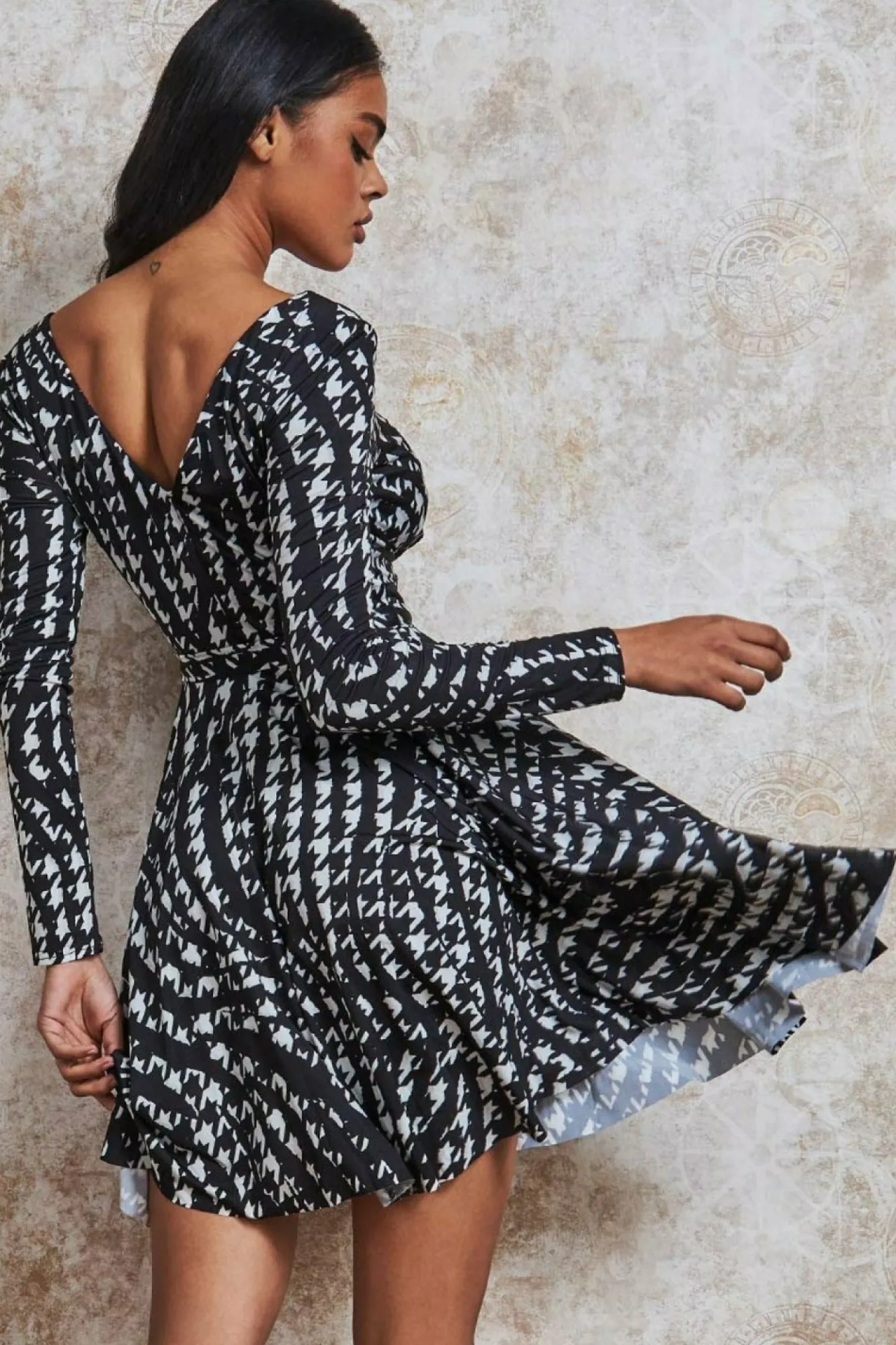 Mini Dresses^* Wrap Style Midi Dress Monoprint