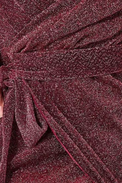 Maxi Dresses^* Wrap Style Spaghetti Strap Maxi With Split Wine