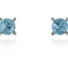 Jewellery^Cachet London Laine 6Mm Stud Earring Aquamarine Platinum Blue