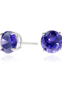 Jewellery^Cachet London Lana 8Mm Earrings Cz Platinum Plated Violet