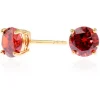 Jewellery^Cachet London Lana 6Mm Earrings Garnet Cz 18Ct Gold Plated Red