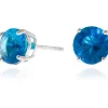 Jewellery^Cachet London Lana 8Mm Earrings Cz Platinum Plated Blue