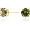 Jewellery^Cachet London Lana 6Mm Earrings Olivine Cz 18Ct Gold Plated Green