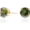 Jewellery^Cachet London Lana 8Mm Earrings Garnet Cz 18Ct Gold Plated Green