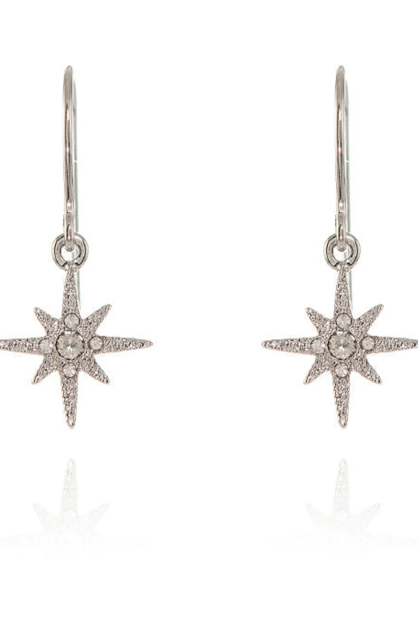 Jewellery^Cachet London North Star Earrings Platinum Plated Silver