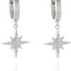 Jewellery^Cachet London North Star Cz Earrings Platinum Plated Silver