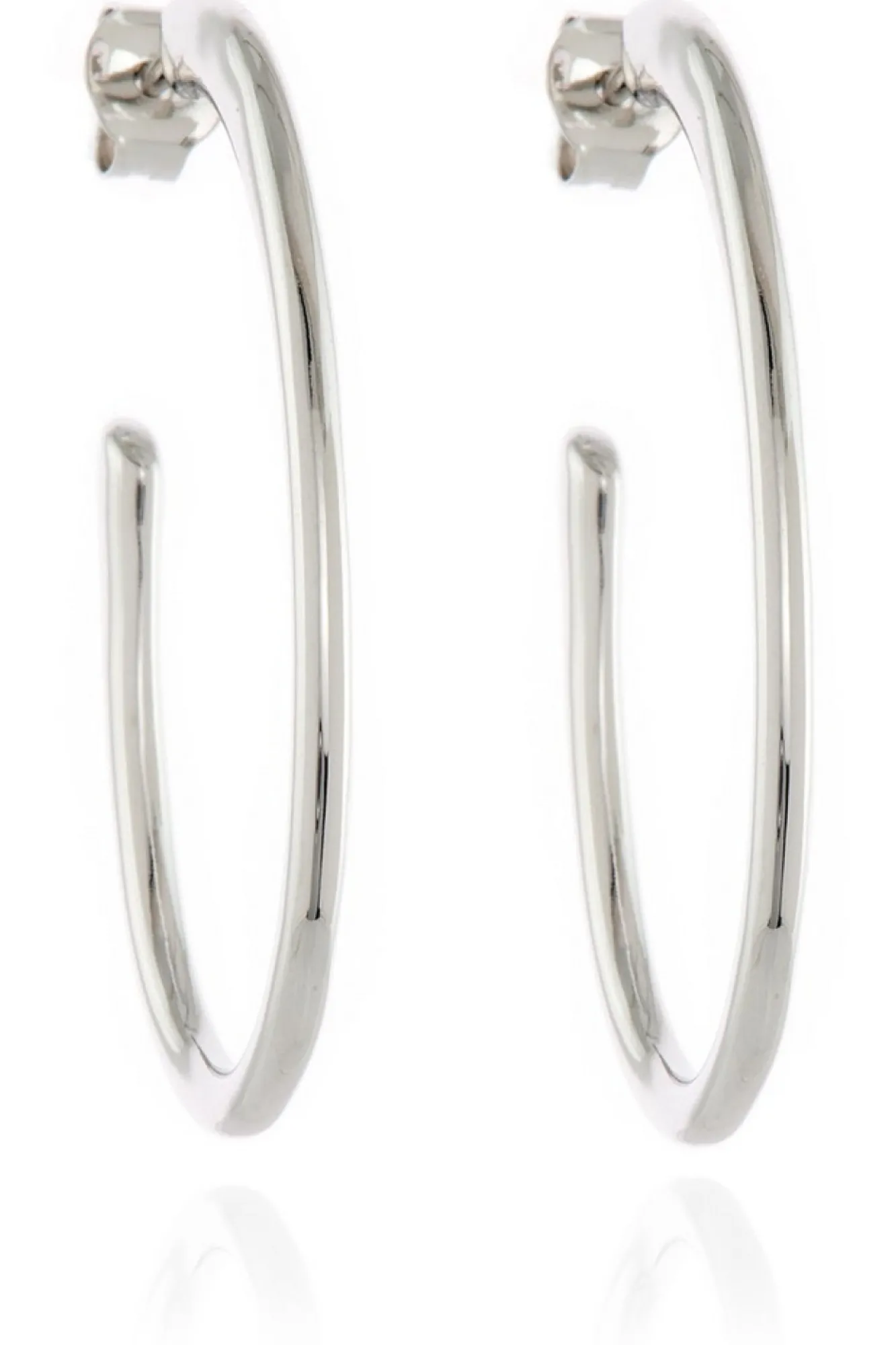 Jewellery^Cachet London Palila 34Mm Hoop Earrings Platinum Plated Silver