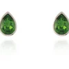 Jewellery^Cachet London Ran Earrings Fern Crystal Platinum Green