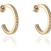 Jewellery^Cachet London Saga Large Hoop Earrings 18Ct Pleated Gold