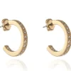 Jewellery^Cachet London Saga 18Mm Hoop Earrings 18Ct Pleated Gold