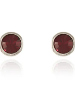 Jewellery^Cachet London Thisbe Earrings Siam Crystal Platinum Plated Red