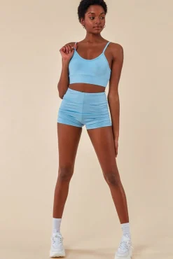 Loungewear & Sleepwear^Cosmochic Cropped Bralette & Cycle Short Set Blue