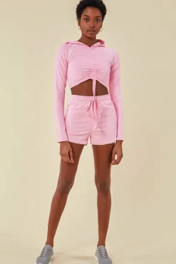 Loungewear & Sleepwear^Cosmochic Jersey Short Set With Drawstring Top Pink