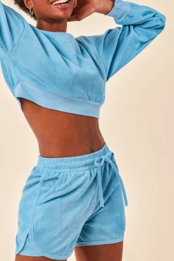Loungewear & Sleepwear^Cosmochic Oversized Cropped Jumper & Short Set Blue