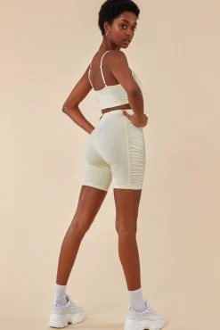 Loungewear & Sleepwear^Cosmochic Side Detail Bralette & Cycle Short Set Beige