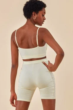 Loungewear & Sleepwear^Cosmochic Side Detail Bralette & Cycle Short Set Beige