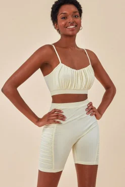 Loungewear & Sleepwear^Cosmochic Side Detail Bralette & Cycle Short Set Beige