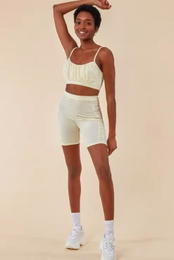 Loungewear & Sleepwear^Cosmochic Side Detail Bralette & Cycle Short Set Beige