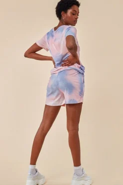 Loungewear & Sleepwear^Cosmochic Tie-Dye Oversized T-Shirt & Short Set Pink