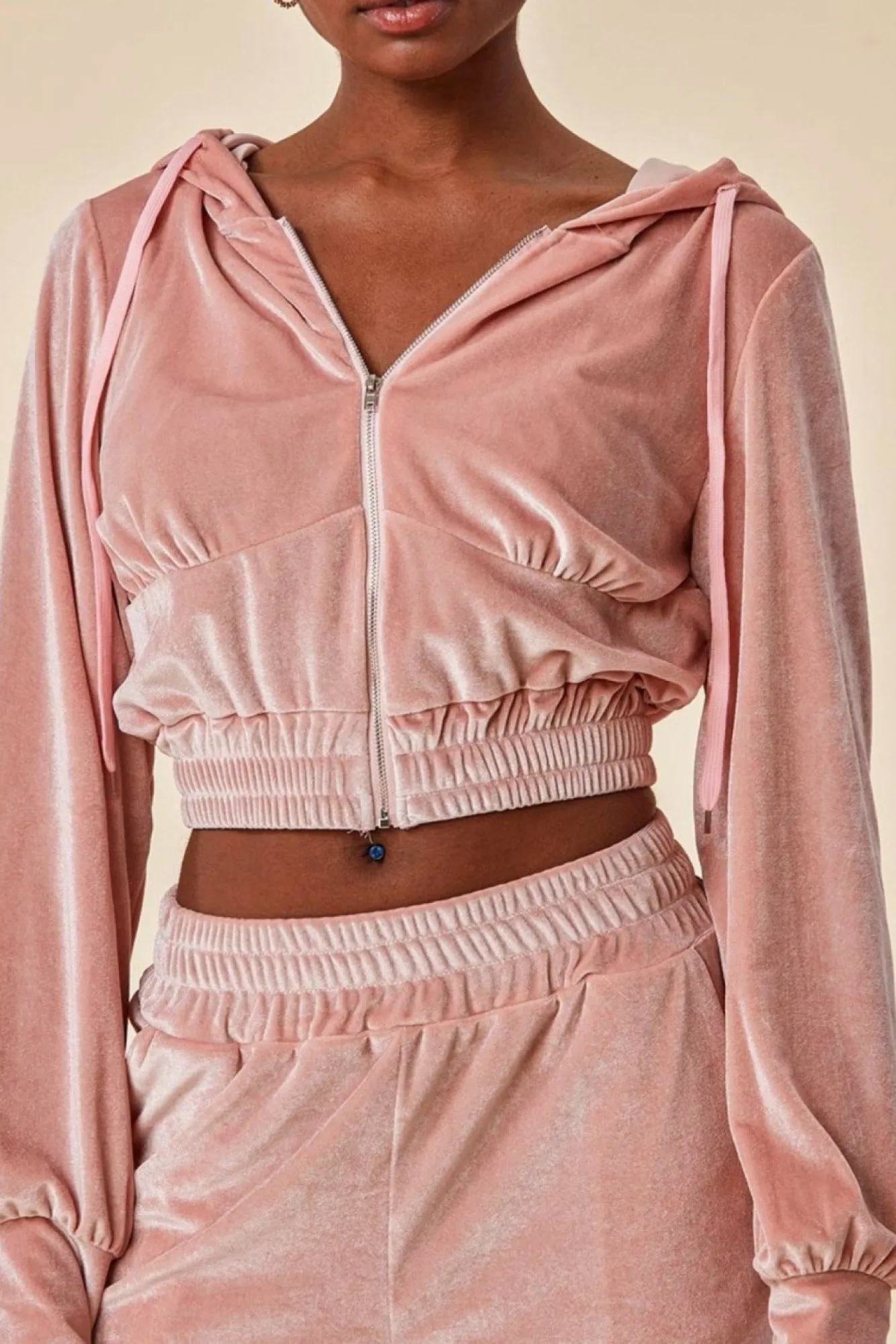 Loungewear & Sleepwear^Cosmochic Velour Hoodie & Short Set Pink