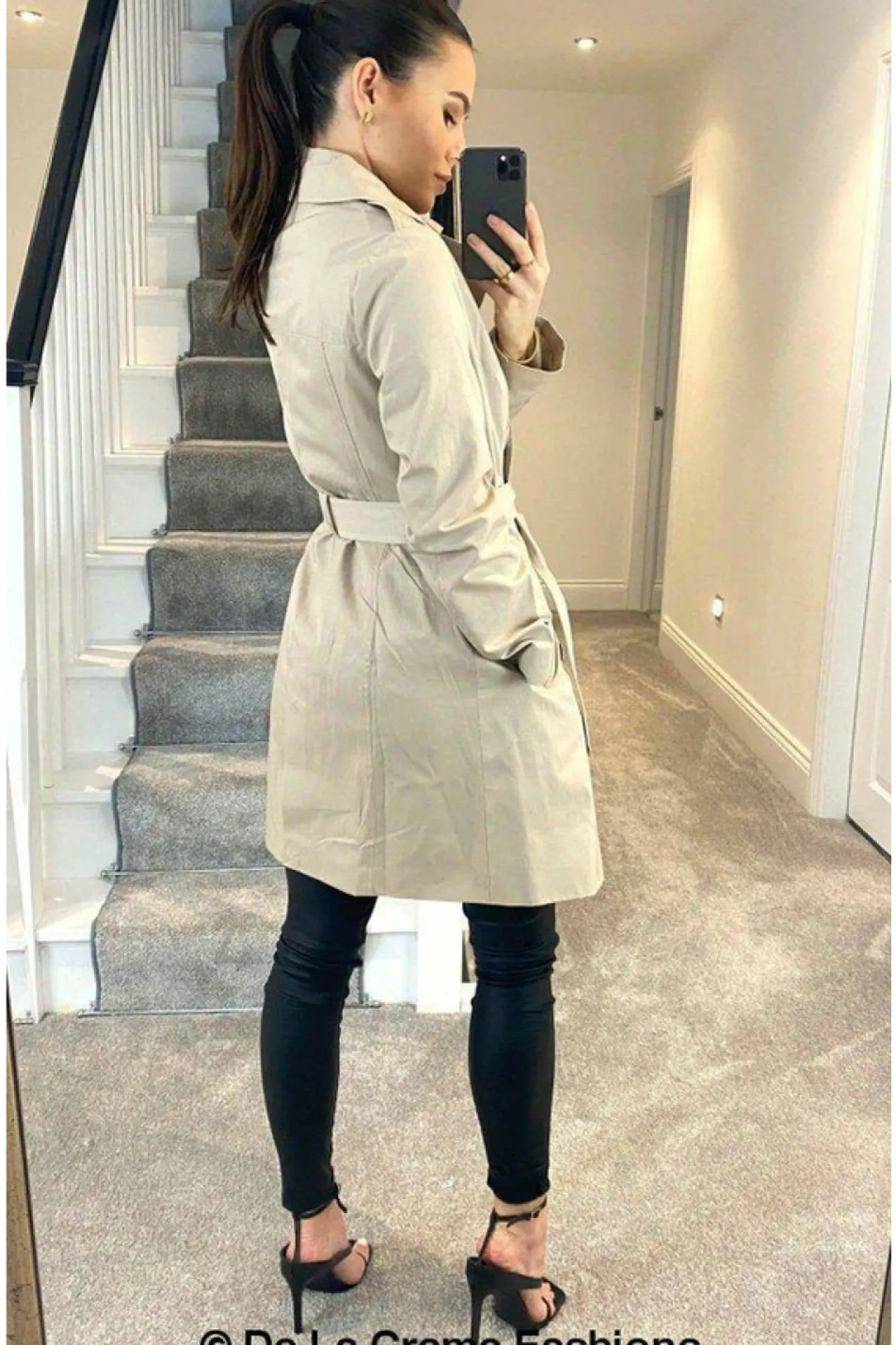 Outerwear^De La Creme Fashions Cotton Blend Belted Trench Coat