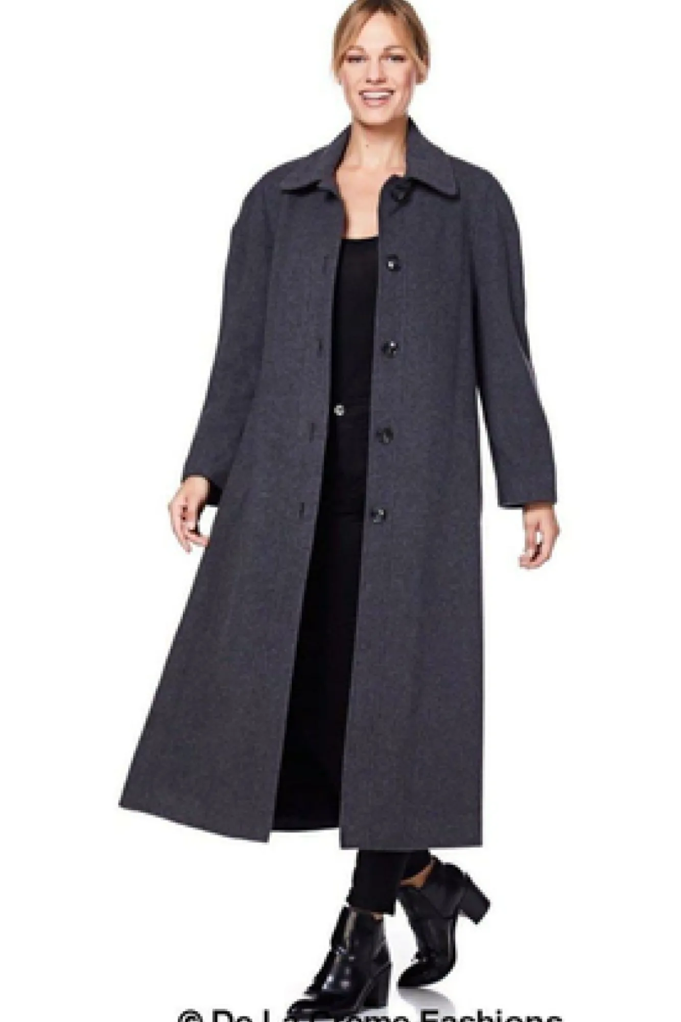 Outerwear^De La Creme Fashions Curve Wool Cashmere Blend Long Coat
