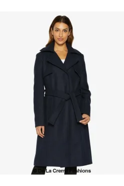 Outerwear^De La Creme Fashions Dina Lapel Collar Duster Coat With Belt