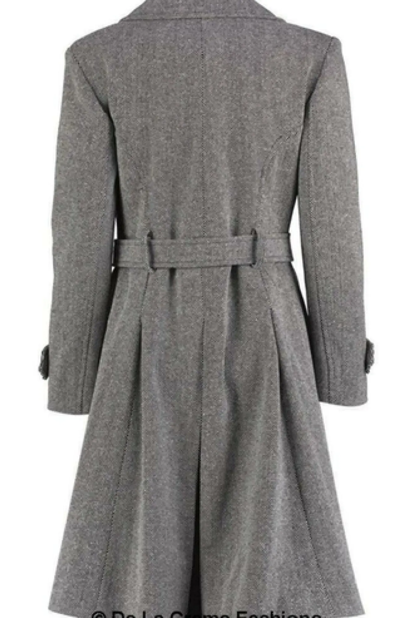 Outerwear^De La Creme Fashions Herringbone Tweed Blend Trench Coat Grey