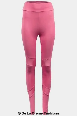 Trousers^De La Creme Fashions Mesh Panel Leggings Pink
