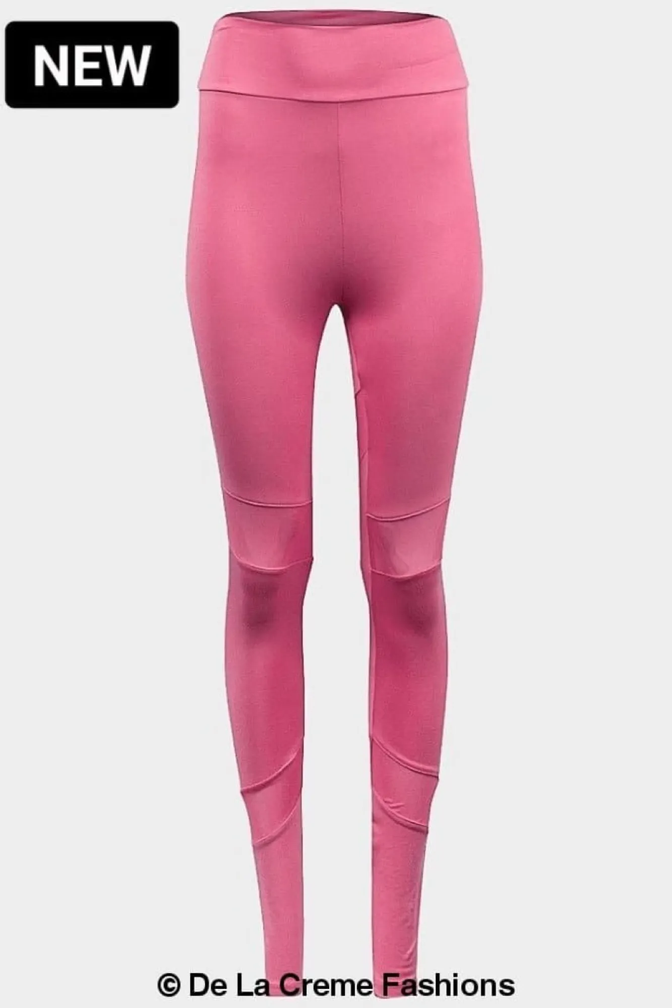 Trousers^De La Creme Fashions Mesh Panel Leggings Pink