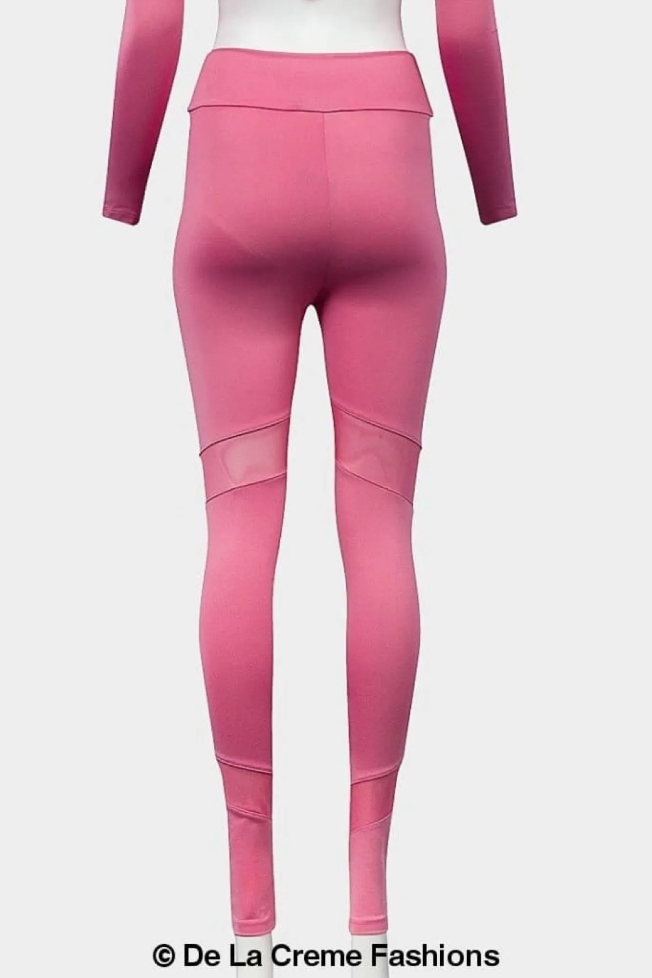 Trousers^De La Creme Fashions Mesh Panel Leggings Pink