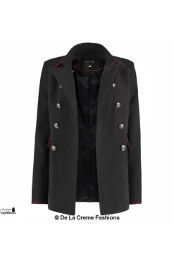 Outerwear^De La Creme Fashions Military Style Pea Coat
