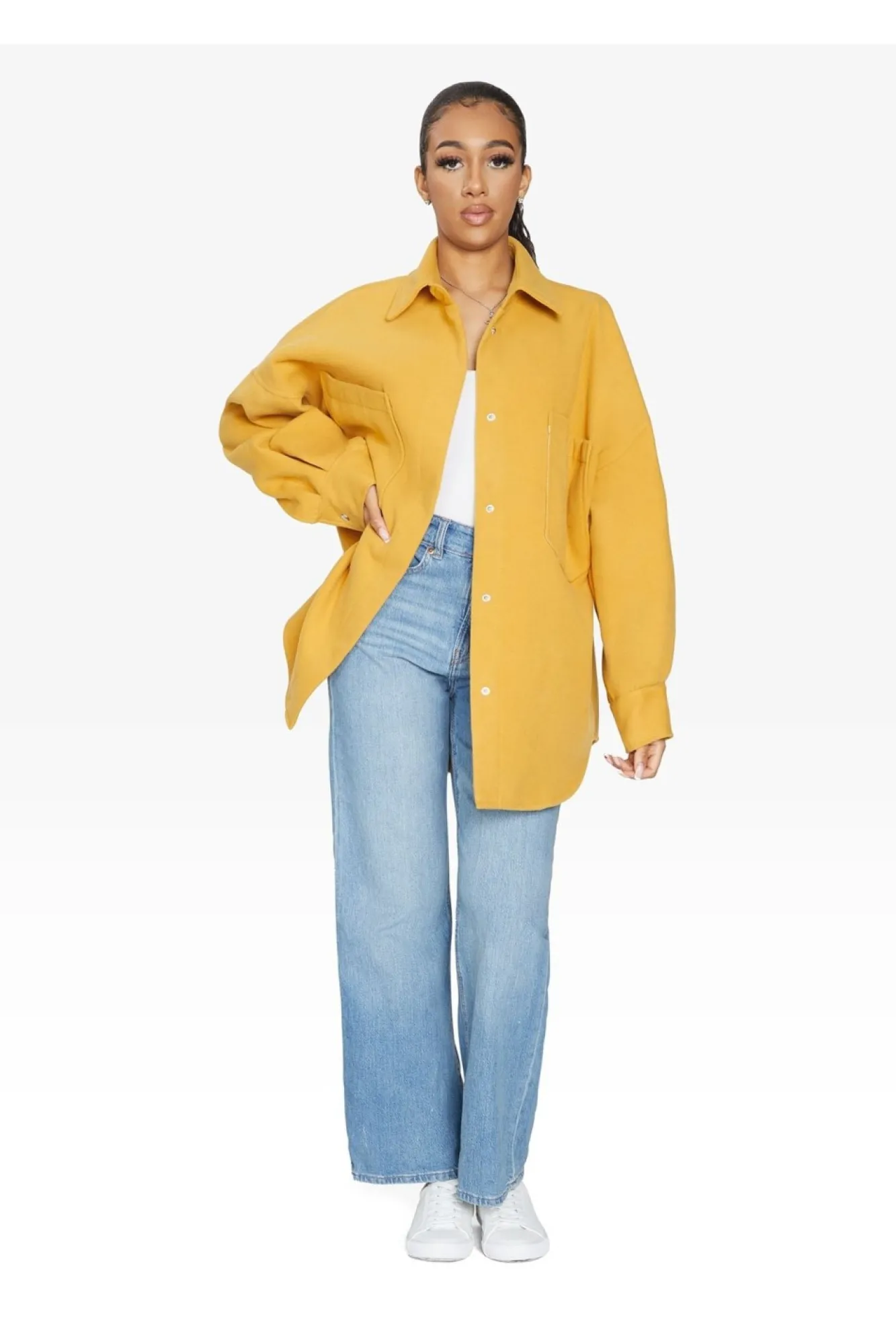 Outerwear^De La Creme Fashions Oversized Patch Pocket Shacket