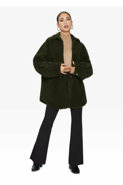 Outerwear^De La Creme Fashions Oversized Patch Pocket Borg Shacket