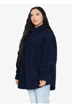 Outerwear^De La Creme Fashions Oversized Patch Pocket Borg Shacket